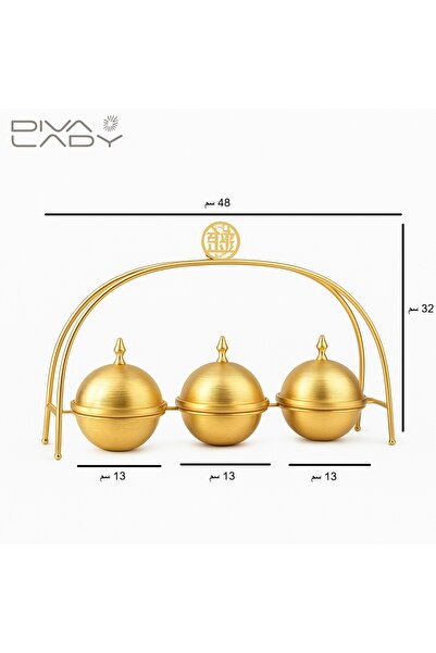 DIVA LADY 🌟 Luxurious triple date and serving stand in gold metal – elegance befitting your hospitality ✨