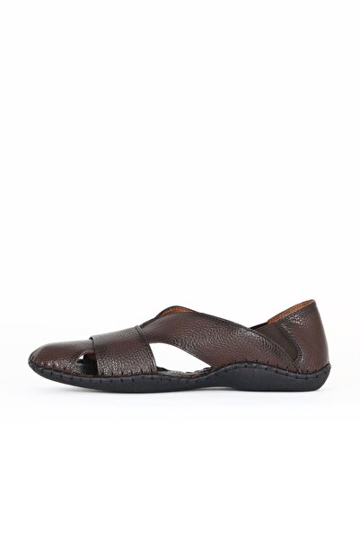 Bueno Shoes Brown Flotter Leather Men's Flat Sandals 34Ms101