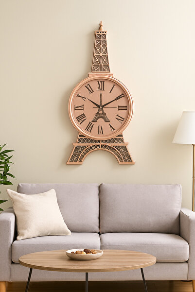 Generic Plastic wall clock with glass in the shape of the Eiffel Tower, available in two colors