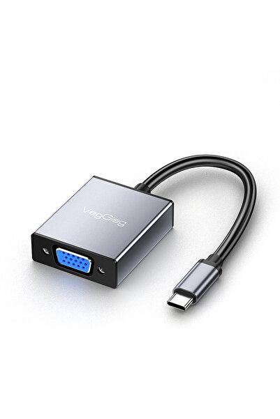 Veggieg Type-C to VGA 1080P 60Hz Çevirici Dönüştürücü Kablo Adaptör