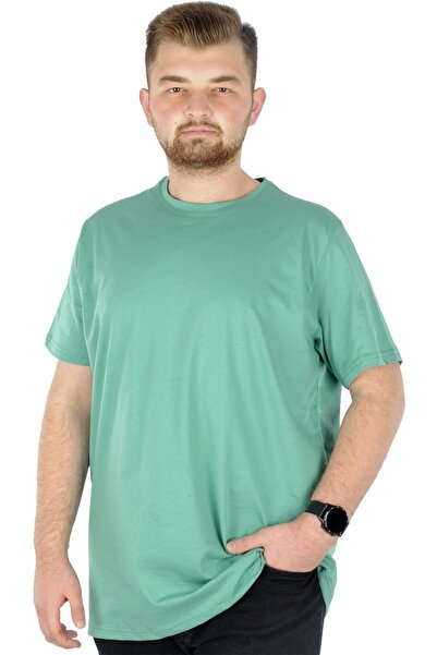 ModeXL Mode XL Large Size Men's Tshirt Crew Neck Basic 20031 Green