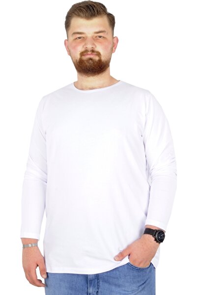 ModeXL Mode XL Large Size Men's Tshirt Lycra Crew Neck 20102 White