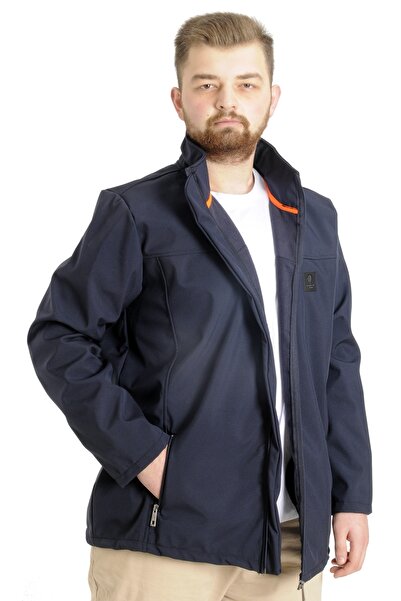 ModeXL Чоловіче водонепроникне пальто Softshell Waterproof Coat Mode XL великого розміру Navy Blue 21232