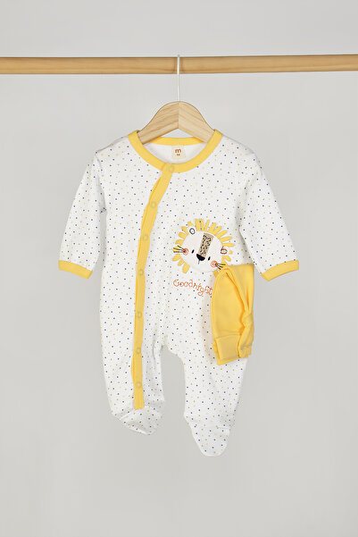 Mini Cotton Unisex Animal Printed Beret 2-Piece Jumpsuit