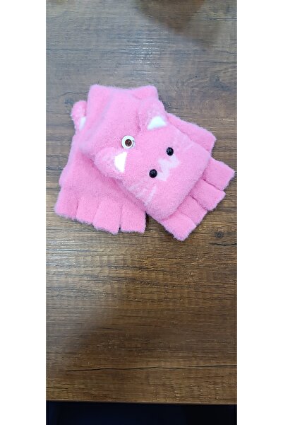 LADİJİTAL BASKI ÇÖZÜMLERİ With Cute Cartoon Cat Design for Little Ones - Half Finger Protection,Gloves