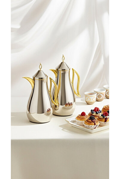 Generic Stylish and practical coffee and tea thermos set, 1 liter