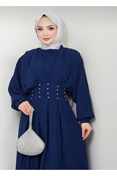 VOLT CLOTHİNG Dámské kamínkové šaty s balonovým rukávem