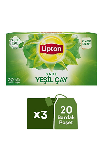 Lipton Yeşil Çay Sade 20'li X 3