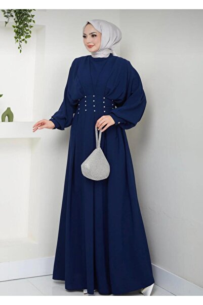 VOLT CLOTHİNG Dámské kamínkové šaty s balonovým rukávem