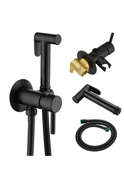 narvara Hygienic bidet shower set, hot/cold, built-in mixer, adjustable pressure, matte black