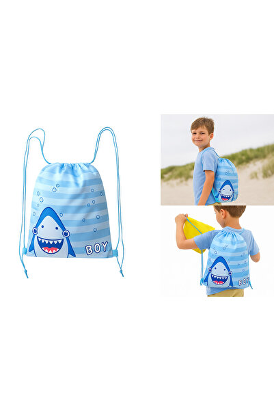 Generic 2PCS Blue Waterproof Drawstring Gym Bags – PE String Bags for Kids, Boys & Girls