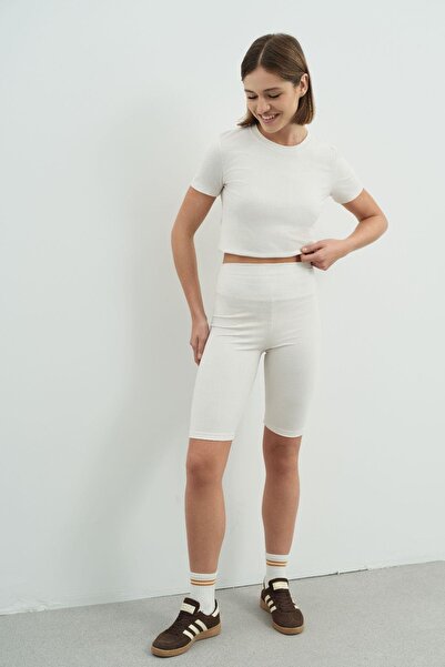 C&City Beige High Waist Soft Shorts