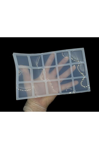 epoksikalipmarketi Epoxy Silicone Mold / 15 Pieces Square Mold