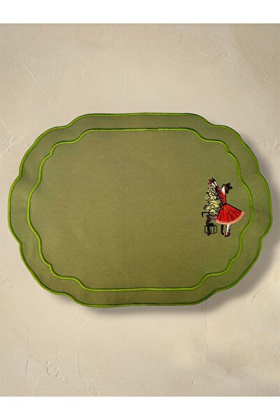 LİONYA DESİGN 2'li Yılbaşı Retro Lady Nakışlı Premium Duck Kumaş Amerikan Ser...