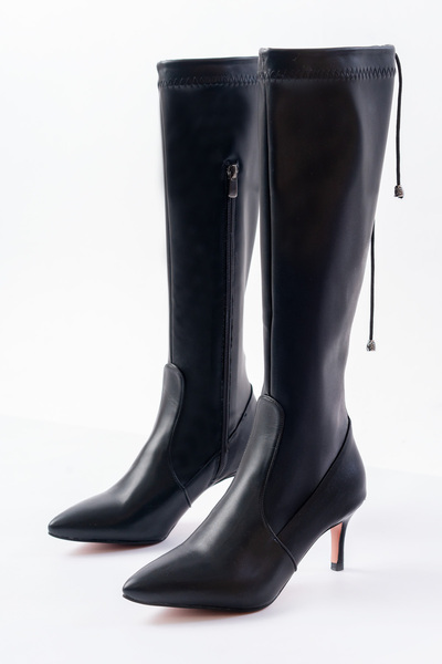 Alphus Cizme elastice pentru femei Vollex cu toc subțire sub genunchi