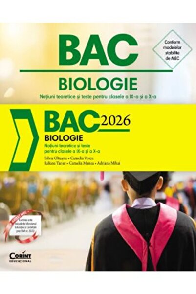 Corint Bac 2026 biology grades IX-X, S. Olteanu, C. Voicu, I. Tanur, C. Manea, A. Mihai