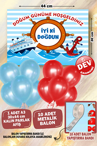 karanca parti süs Denizci Temalı 1 Yaş Doğum Günü Süsleme Seti Konsepti Afiş ...