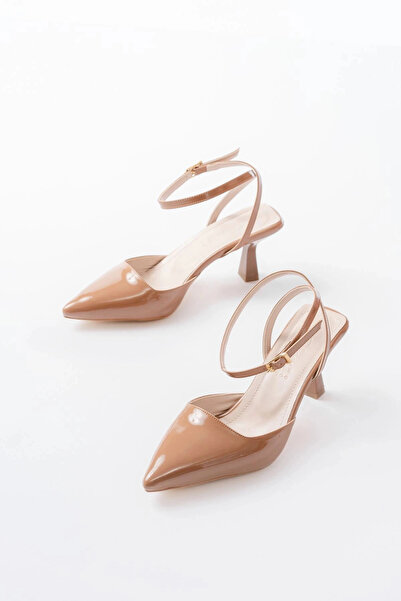 İnfon Ayakkabı Marketi St-004 Mink Patent Leather Daily 7 cm Heeled Shoes