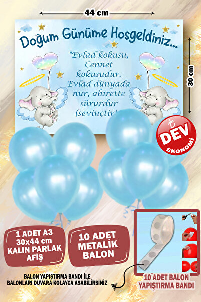 karanca parti süs Angel Elephant Themed Decoration Set Concept Banner and Bal...