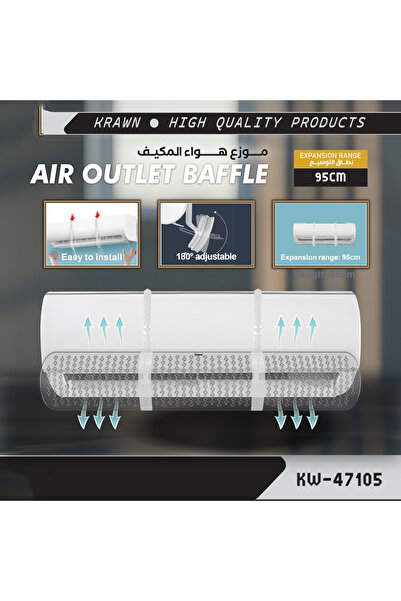 KRAWN Transparent Adjustable Air-Conditioning Deflector (No Punching)