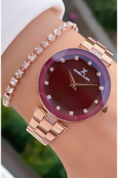 Daniel Klein Kadın Saat – Orijinal – Rose Gold – Çelik Kordon – Kesme Cam – Garantili – Hediye