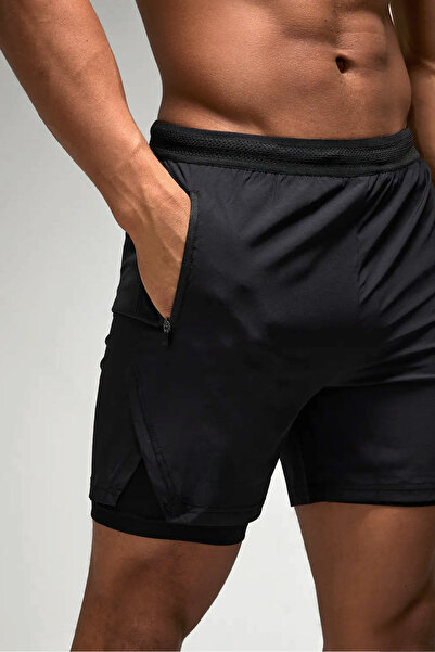 GRAVITY RESISTANT GR Fitness 2in1 Taytlı Spor Şort | Gizli Cep Detaylı