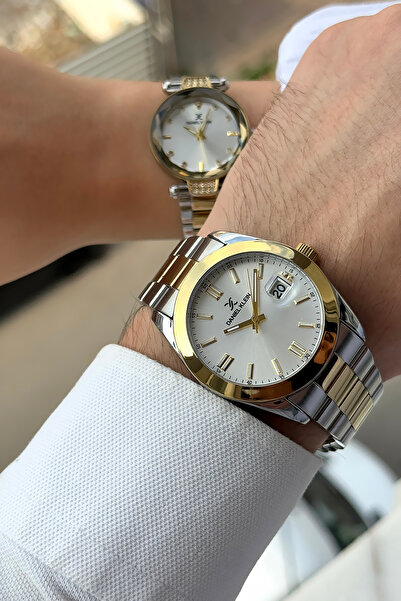 Daniel Klein Orijinal 24 Ay Garantili Çelik Su Geçirmez Bileklik Hediyeli Altın Rengi Sevgili Çift Kol Saati