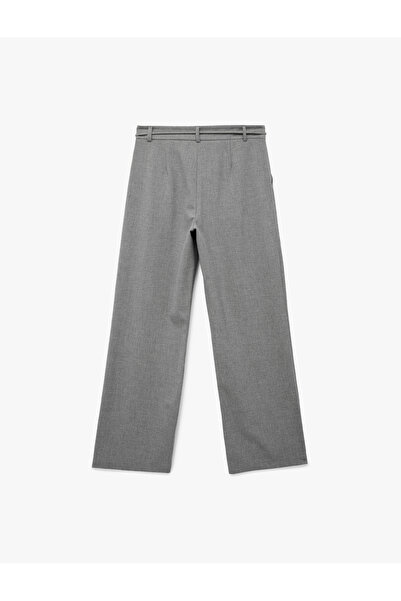 Koton Wide Leg Fabric Trousers with Tie Detail and Pockets