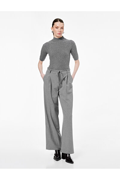 Koton Wide Leg Fabric Trousers with Tie Detail and Pockets