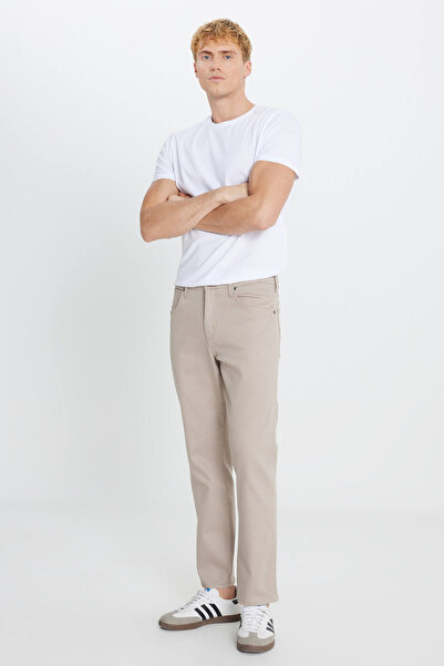 WRANGLER Арізона Straight Fit Normal Bel Düz Paça Чоловічі бежеві 5 кишень еластичні штани