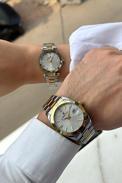 Daniel Klein Orijinal 24 Ay Garantili Çelik Su Geçirmez Bileklik Hediyeli Altın Rengi Sevgili Çift Kol Saati