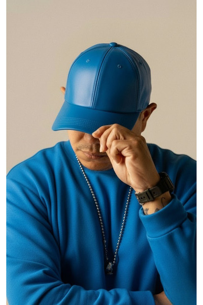 OnMyHead Синя шкіряна шапка