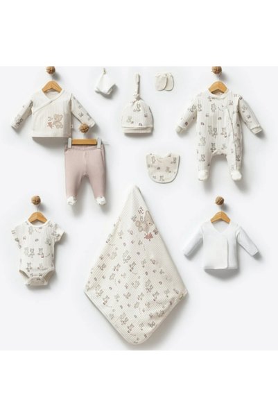 Kidsella 100% Organic You and Me Bear Patterned 10-Piece Hospital Discharge Set