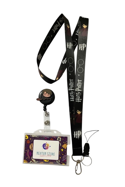 neptünstore Set de 3 curele pentru gât și telefon, negru, Wizard, Harry cu im...