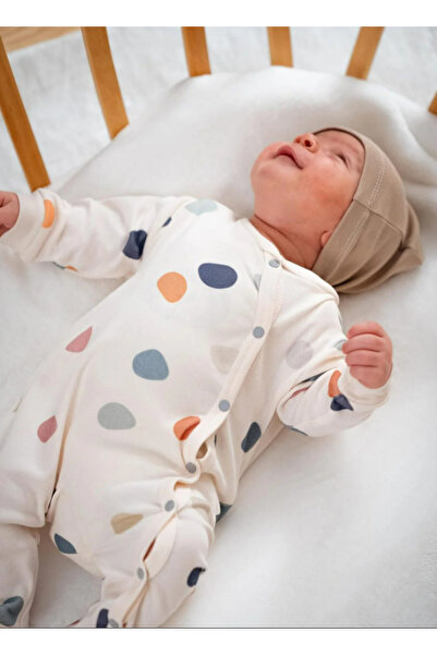 Bubbless 100% Organic Point Printed Jumpsuit with Hat