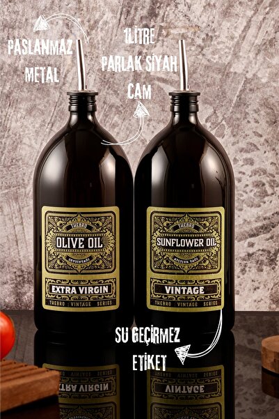 1Lt Glossy Black Color Glass Green Vintage Lubricant Oil Bottle Olive Oil Oil Bottle Vintage Lubricant