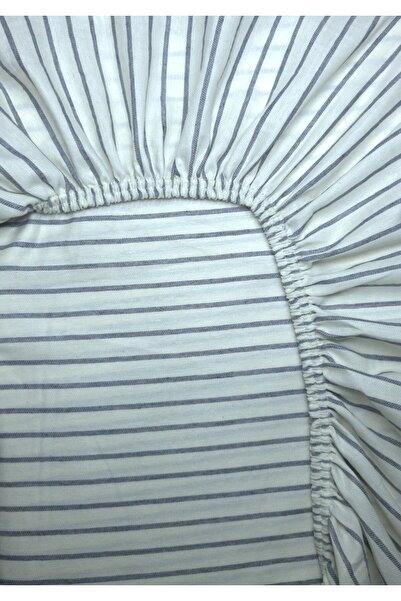 Cottonest Double Elastic Fitted Sheet Set with Button Detail |   Dowry Chest |   Gift |   Line Pattern |   160 X 200