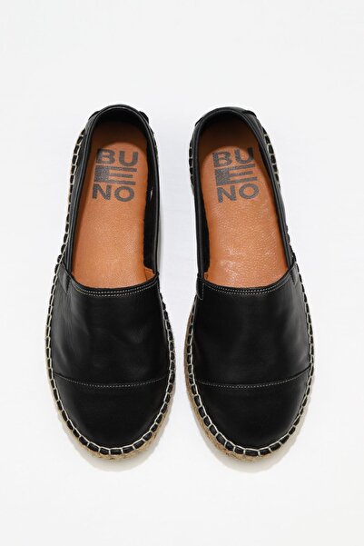Bueno Shoes Γυναικεία παπούτσια Espadrille - Μαύρο δέρμα, Μοντέλο 01wj0300