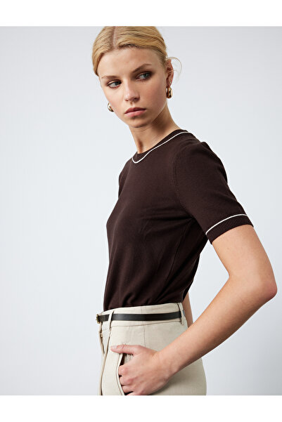 Koton Плетен кафяв дамски пуловер 6Wak90254Ht