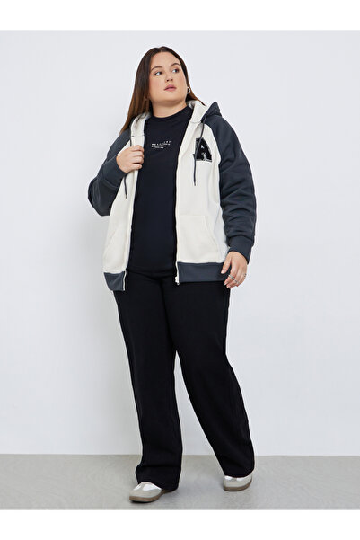 Styli Plus Size Color Block Oversized Hoodie