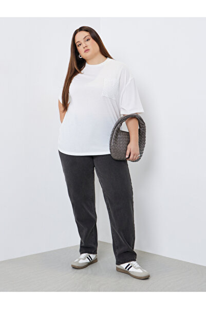 Styli Plus Size High Rise Mom Jeans