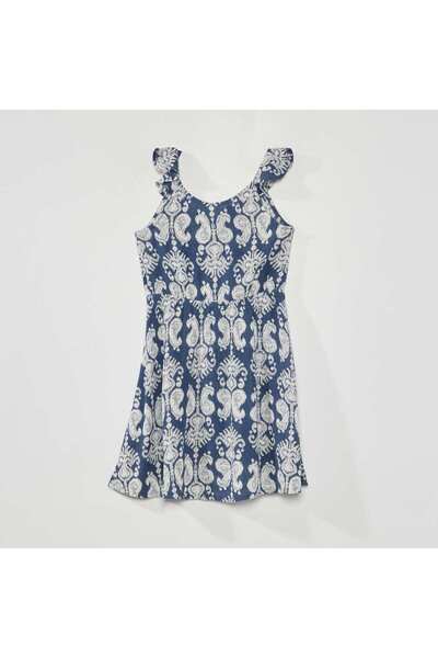 KİABİ فستان كريب محبوك باللون الأزرق