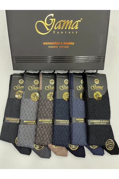 Gama Çorap 6 Pieces Mercerized+Bamboo Blended 100% Natural Nylon Thick Winter Men's Socks
