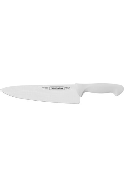 TRAMONTINA 25 cm Chef Knife with Stainless Steel Blade and White Polypropylen...