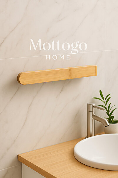 Mottogo Bambu Yapışkanlı Havluluk – 38.5 cm x 4 cm x 5 cm | Vida Gerektirmez ...