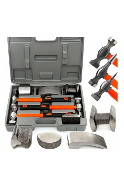 Kraft Trusa tinichigerie auto, set ciocane si nicovale, 7 piese,