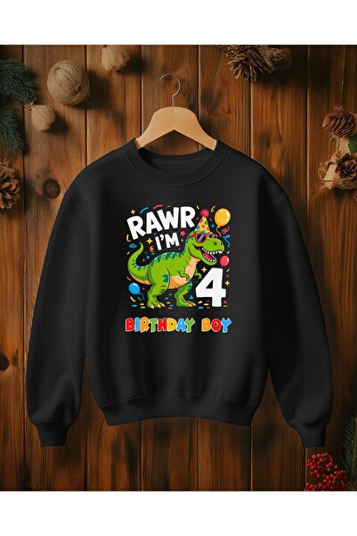 Hediyenza سويت شيرت للأولاد بعمر 4 سنوات من ديناصور تي ريكس لعيد الميلاد مصنو...