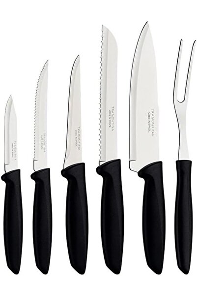 TRAMONTINA مجموعة سكاكين بلينوس المكونة من 6 قطع بشفرات من الفولاذ المقاوم لل...