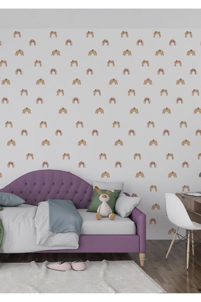 Ettycat Design Rainbow Watercolor Wall Sticker – Matte, Removable, Home and Office Decor