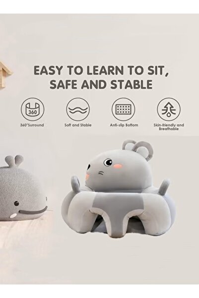 Generic Baby Support Seat Sofa Cartoon Baby Learning Sitting Chair Infants Floor Seat PP Cotton Filling